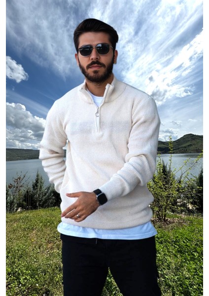 Erkek Triko Kazak Fermuarlı Dik Yaka fiyatları