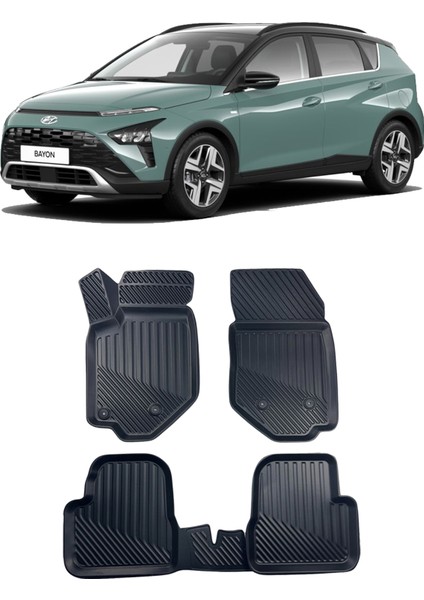 Hyundai Bayon Araca Özel Kauçuk 4d Havuzlu Paspas Takımı