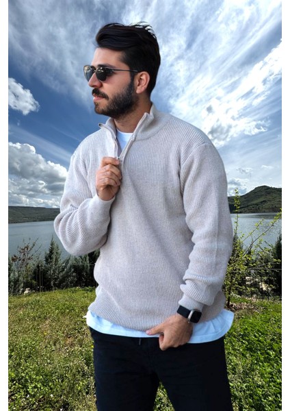 Erkek Triko Kazak Fermuarlı Dik Yaka fiyatları