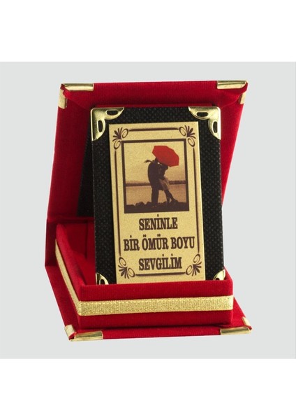 Ds-Derin Seninle Bir Ömür Boyu Sevgilim Plaketi-Kırmızı