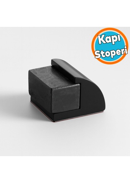 Kapı Stoperi Metal Siyah Oval Model Güçlü Yapışkanlı Kauçuk Başlıklı Kapı Tamponu Durdurucu Koruyucu