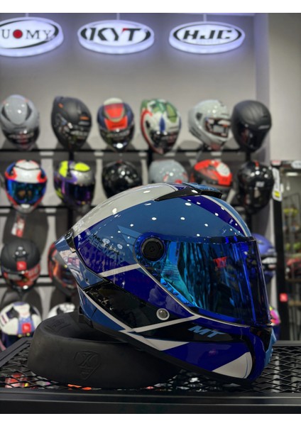 Thunder 4 Gloss Blue Kask (Şeffaf Vizörlü) fiyatları