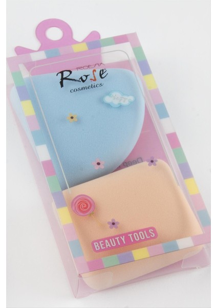 Ds-Derin 2 Adet Karışık Makyaj Süngeri-Renkli