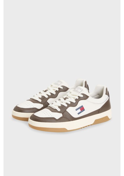 Tommy Jeans Logolu Deri Sneaker Ayakkabı Erkek Ayakkabı EM0EM01443 0lı fiyatları