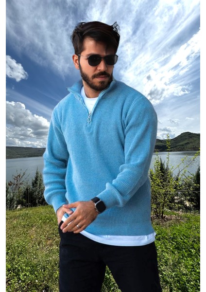 Erkek Triko Kazak Fermuarlı Dik Yaka fiyatları