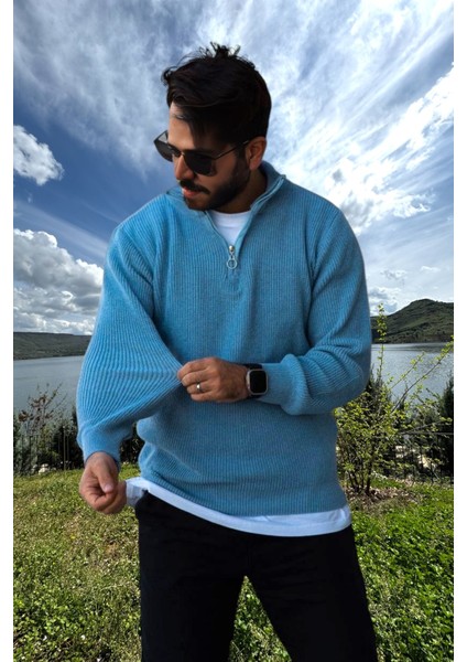 Erkek Triko Kazak Fermuarlı Dik Yaka indirimleri