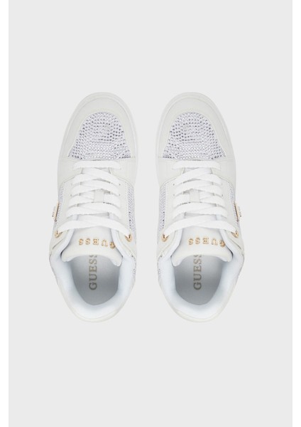 Delove2 Taş Detaylı Logolu Sneaker Ayakkabı FLTDL2LEA12 Bayan Ayakkabı Fltdl2 LEA12 Whıte modelleri