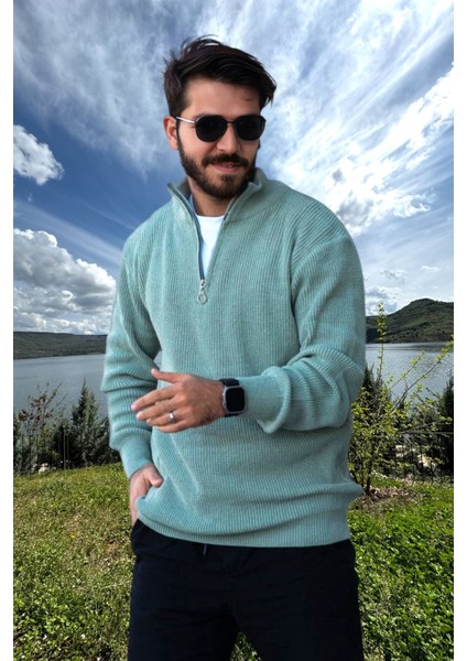 Erkek Triko Kazak Fermuarlı Dik Yaka fiyatları
