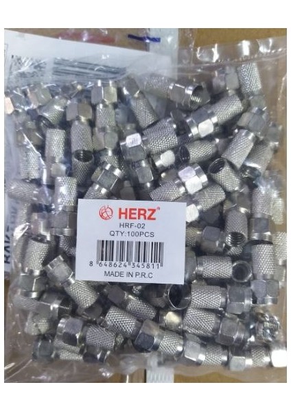 Hf-02 Rg6/u6 22 mm Siyah Contalı F Konnektör (100'LÜ Poşet) fiyatları