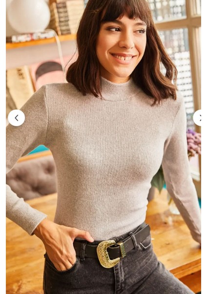 Grey Moda Yarım Balıkçı Şardonlu Kaşkorse Kazak modelleri