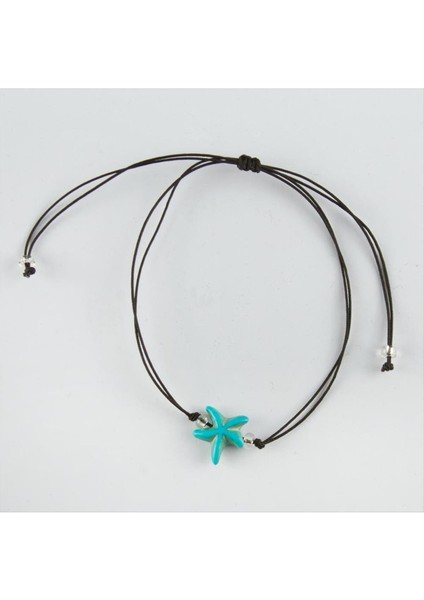 Ds-Derin Deniz Yıldızı Figürlü Turkuaz Taşlı Bileklik-Turkuaz