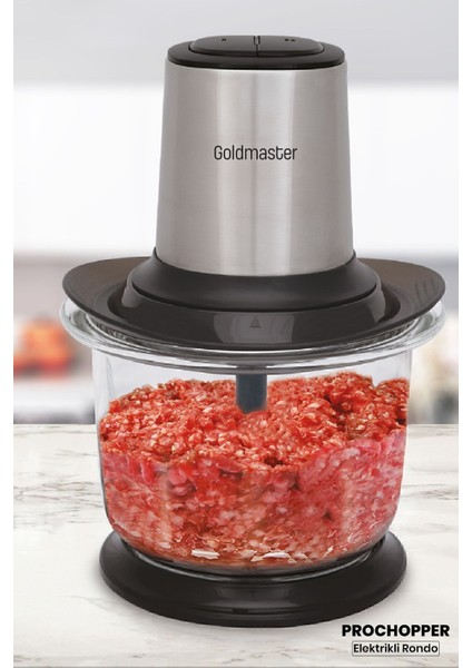 1.5 Lt Cam Hazneli 2 Kademe Ayarlı 4 Bıçaklı Doğrayıcı Gri