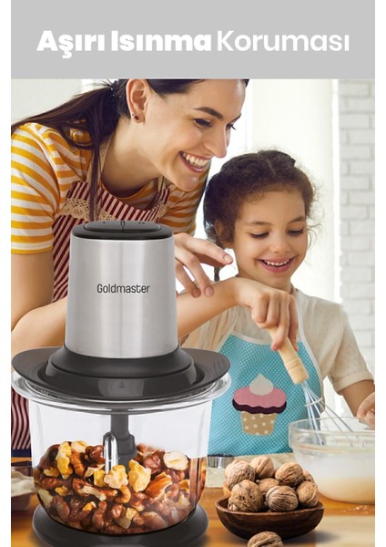 1.5 Lt Cam Hazneli 2 Kademe Ayarlı 4 Bıçaklı Doğrayıcı Gri indirimleri