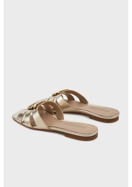 Logolu Pencereli Gold Terlik Bayan Terlik SD0313 P049 Z22 modelleri