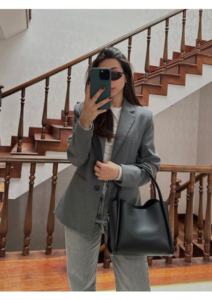 Kadın Üç Bölmeli Özel Tasarım Çıkarılabilir Makyaj Çantalı Suni Deri El ve Omuz Çantası Rain modelleri