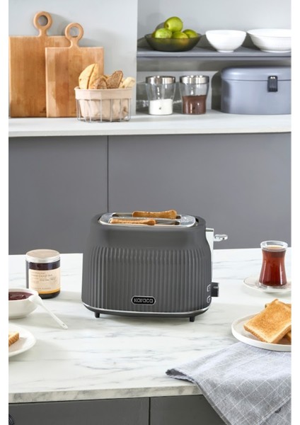Gri Renkli 2 Dilim Kapasiteli Ekmek Kızartma Makinesi