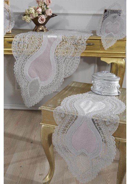 Fransız Güpürlü Kadife Yağmur Salon Takımı 5 Parça Gri fiyatları