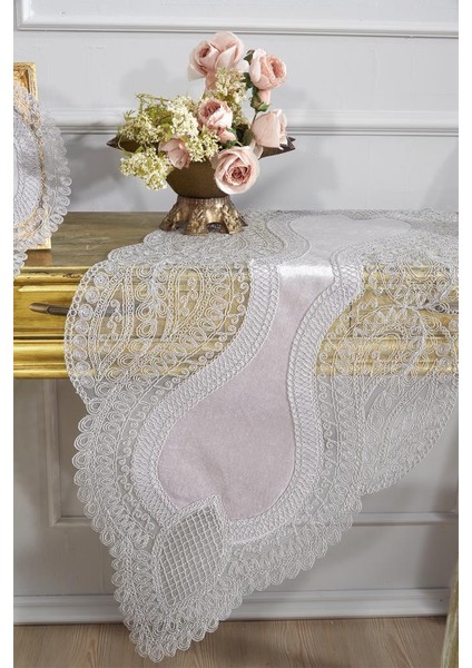 Fransız Güpürlü Kadife Yağmur Salon Takımı 5 Parça Gri modelleri