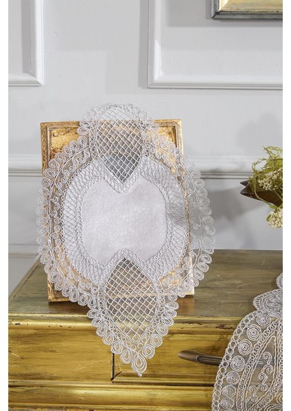 Fransız Güpürlü Kadife Yağmur Salon Takımı 5 Parça Gri fırsatları