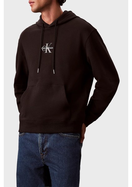 Logolu Pamuklu Relaxed Fit Kapüşonlu Sweat LV04RD243GUB1 Erkek Sweat LV04RD243G Ub1 fırsatları