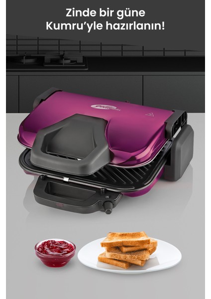 Granit 1800W 5 Kademe Isı Ayarlı Tost ve Izgara Makinesi Mor Renk modelleri