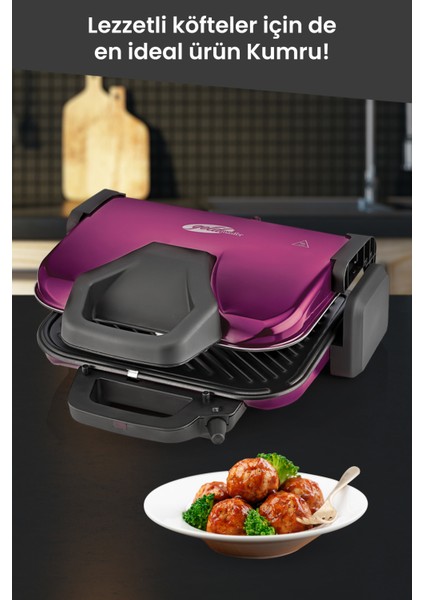 Granit 1800W 5 Kademe Isı Ayarlı Tost ve Izgara Makinesi Mor Renk fırsatları