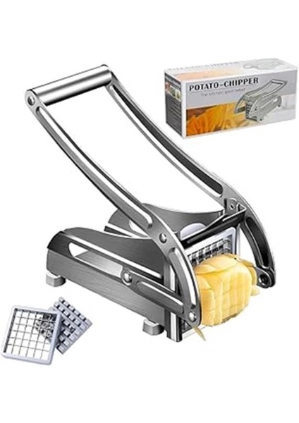 Çelik Sebze Patates Dilimleyici Doğrayıcı Kesici, Kaymaz Taban, Üstten Kollu, Çok Renkli