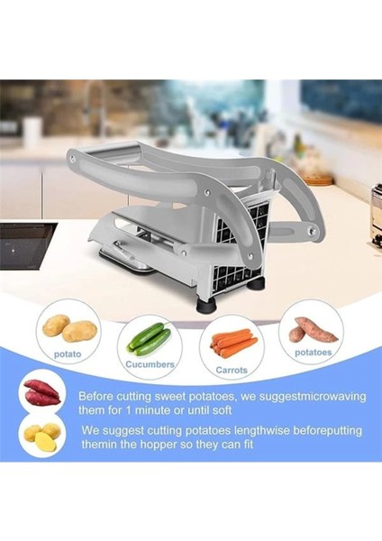 Çelik Sebze Patates Dilimleyici Doğrayıcı Kesici, Kaymaz Taban, Üstten Kollu, Çok Renkli fırsatları