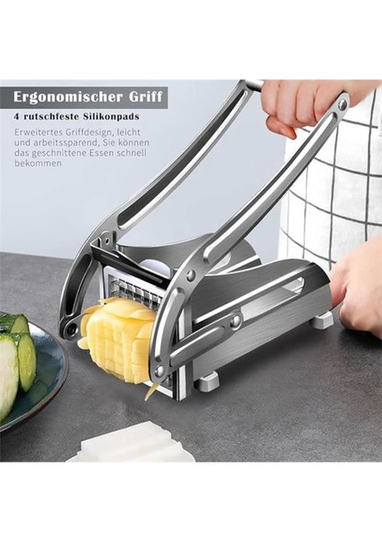 Çelik Sebze Patates Dilimleyici Doğrayıcı Kesici, Kaymaz Taban, Üstten Kollu, Çok Renkli