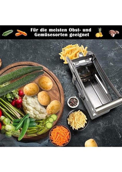 Çelik Sebze Patates Dilimleyici Doğrayıcı Kesici, Kaymaz Taban, Üstten Kollu, Çok Renkli