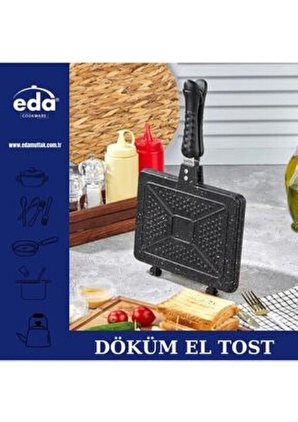 Döküm Granit Çift Taraflı Tava 24x17 cm PFOA İçermeyen Siyah Ergonomik Tasarım fırsatları