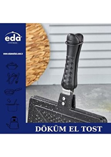 Döküm Granit Çift Taraflı Tava 24x17 cm PFOA İçermeyen Siyah Ergonomik Tasarım indirimleri