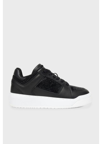 Delove2 Taş Detaylı Logolu Sneaker Ayakkabı FLTDL2LEA12 Bayan Ayakkabı Fltdl2 LEA12 Black
