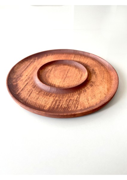 Pineris Ahşap (1.sınıf Kalite Kayın Ağacı) Yuvarlak Üzeri Bölmeli Çerez Tabağı, Sunum Tabağı 25X25CM fiyatları