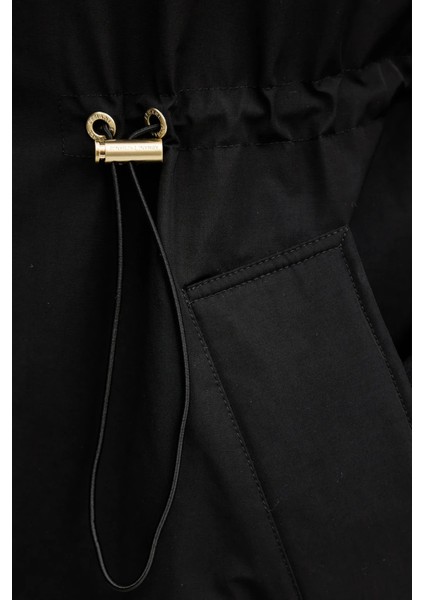 Pamuk Karışımlı Relaxed Fit Kapüşonlu Parka Bayan Parka XW000712 AF16215 UC001