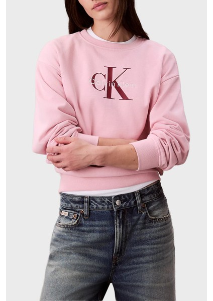 Pamuklu Relaxed Fit Bisiklet Yaka Kısa Sweat LV047B234GTE0 Bayan Sweat LV047B234G Te0