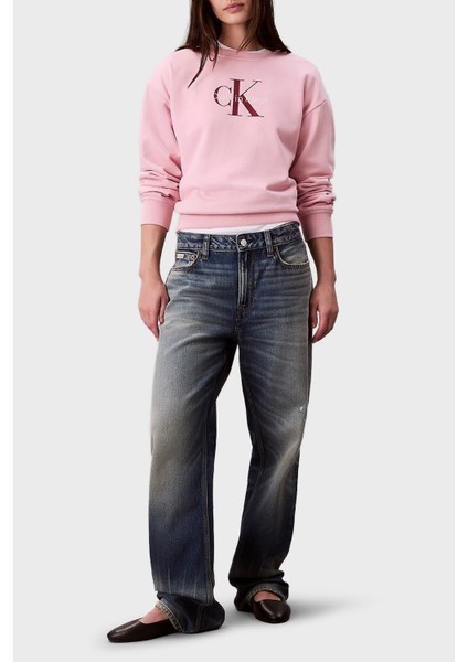 Pamuklu Relaxed Fit Bisiklet Yaka Kısa Sweat LV047B234GTE0 Bayan Sweat LV047B234G Te0 fiyatları