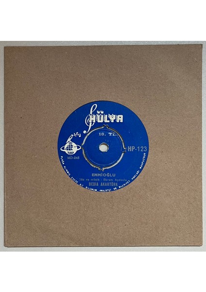 Bedia Akartürk Emmioğlu - Saffet Efendi 45 Lik Plak (Orijinal Dönem Baskı Plak)