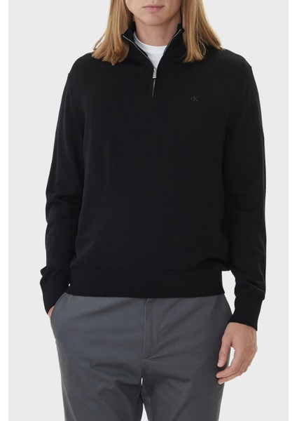 Yünlü Regular Fit Yarım Fermuarlı Dik Yaka Kazak LV04LD318GUB1 Erkek Kazak LV04LD318G Ub1