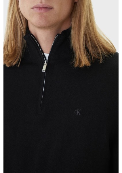 Yünlü Regular Fit Yarım Fermuarlı Dik Yaka Kazak LV04LD318GUB1 Erkek Kazak LV04LD318G Ub1 fırsatları