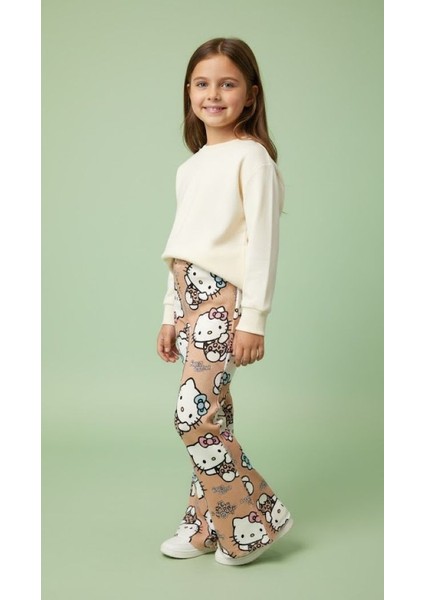 Kız Çocuk Ispanyol Paça Mevsimlik Esnek Rahat Tayt 5-10 Yaş