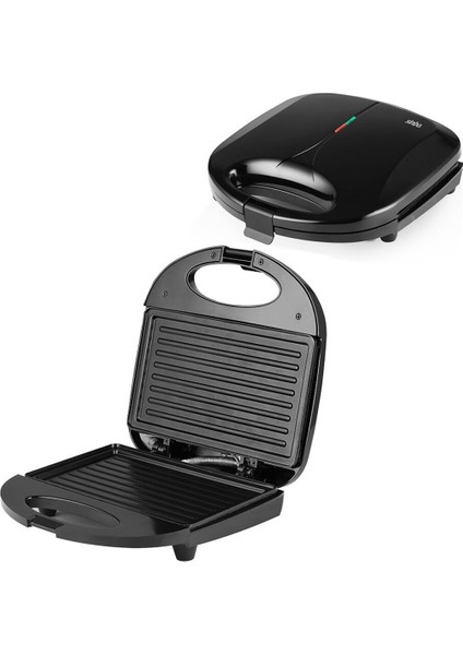 Iki Dilim Elektrikli Tost Makinesi, Yapışmaz Yüzey, Kilitli Kapak, 750W, Çok Renkli