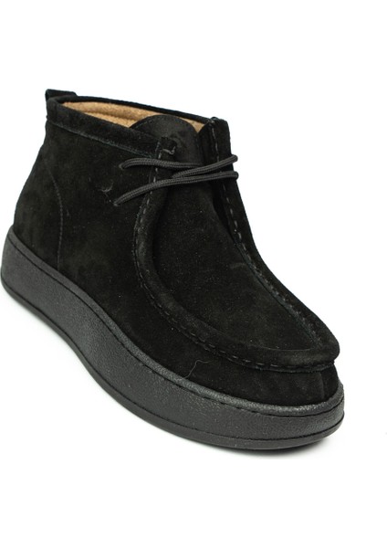 24620 - 5 Siyah Süet Deri Kadın Bot