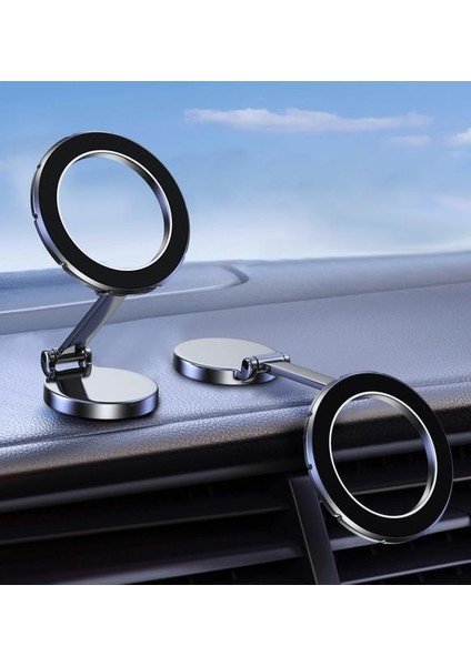 Magsafe Mıknatıslı Magnetik Stand Araç Içi Telefon Tutucu (Wireless Şarj Yapmaz) Siyah