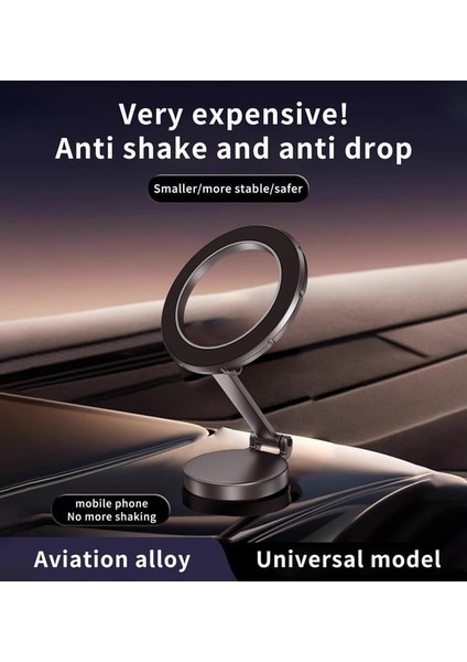 Magsafe Mıknatıslı Magnetik Stand Araç Içi Telefon Tutucu (Wireless Şarj Yapmaz) Siyah