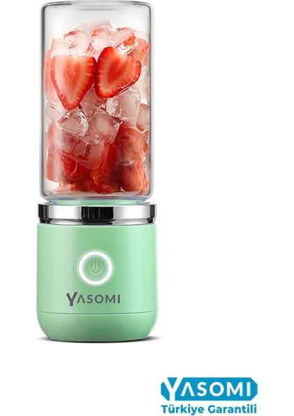 Taşınabilir Kablosuz Cam Smoothie El Blenderi, Yeşil, Güvenli ve Türkiye Garantili