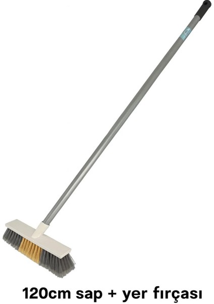 Yer Fırçası Lüx Tüylü 25CM + Fırça Sapı 120CM