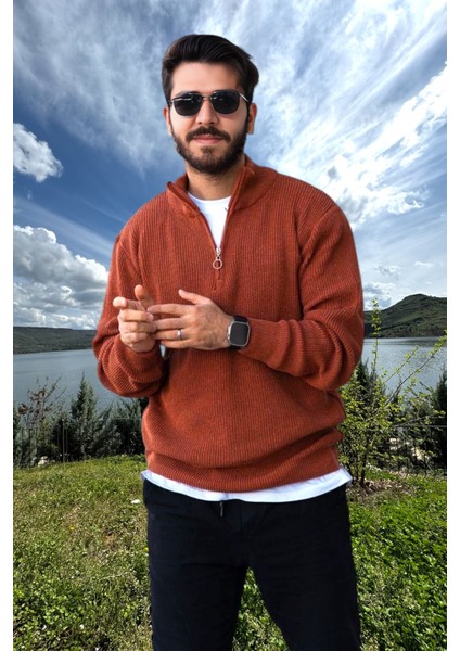 Erkek Triko Kazak Fermuarlı Dik Yaka fiyatları