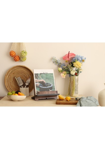 Ahşap Kişiselleştiriliebilir Kitap - Tablet - Telefon Tutucu Aparatlı Masaüstü Düzenleyici