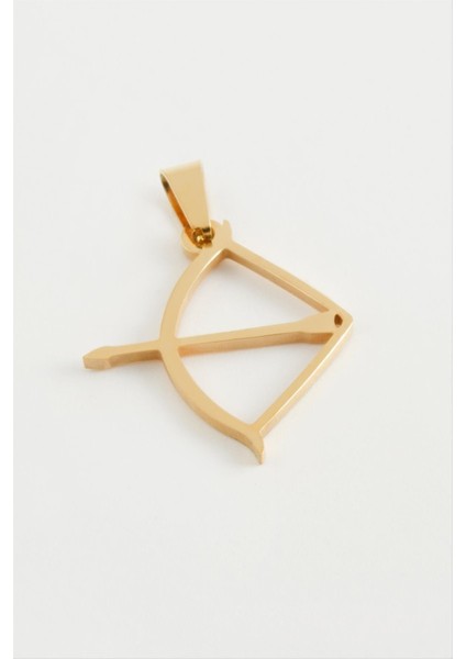 Zengezur Yay Ok Çelik Kolye Ucu 2,5 Cm-Sarı